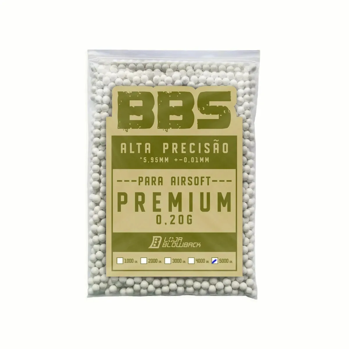 Bbs 0.20g Airsoft 5000 Un Bolinha Munição Loja Blowback