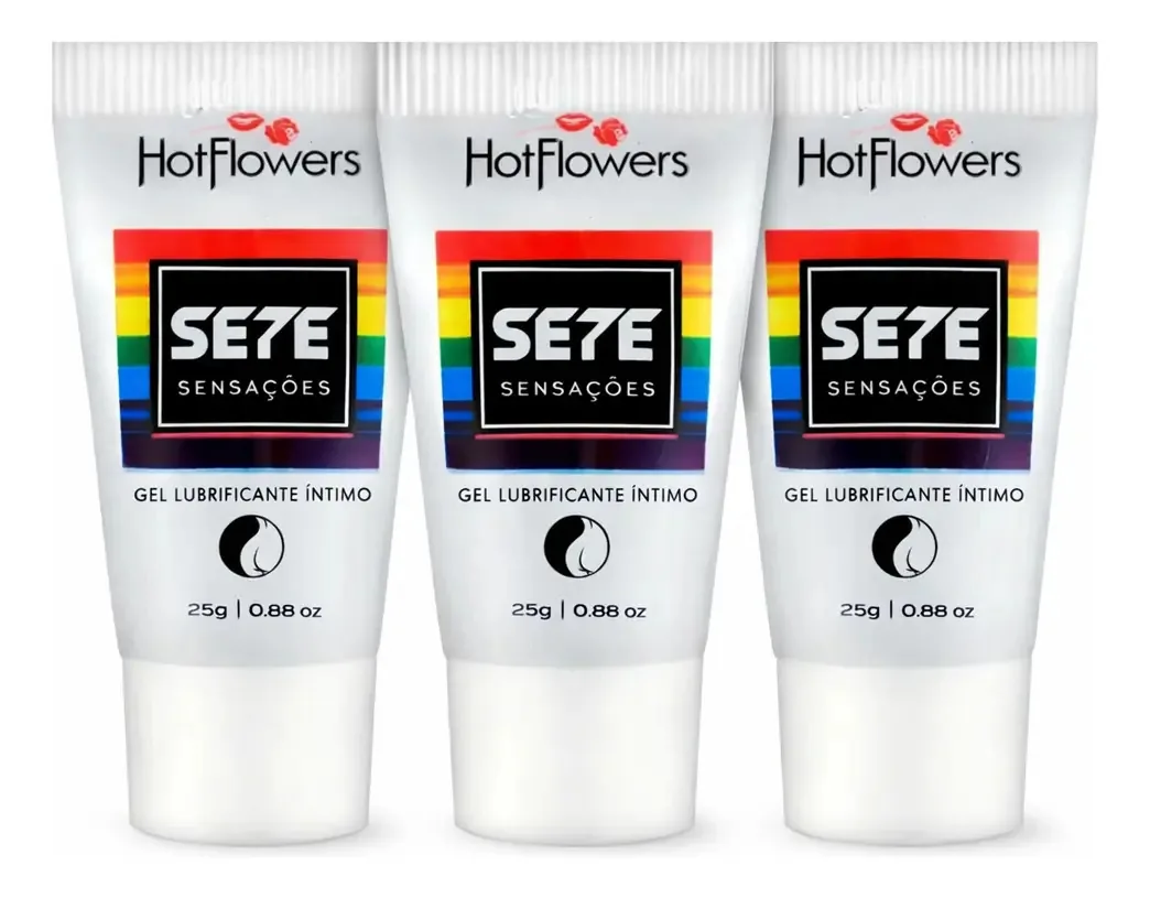 3 Lubrificantes Intimos Gel Sete 7 Sensações Diferentes Sabor Neutro