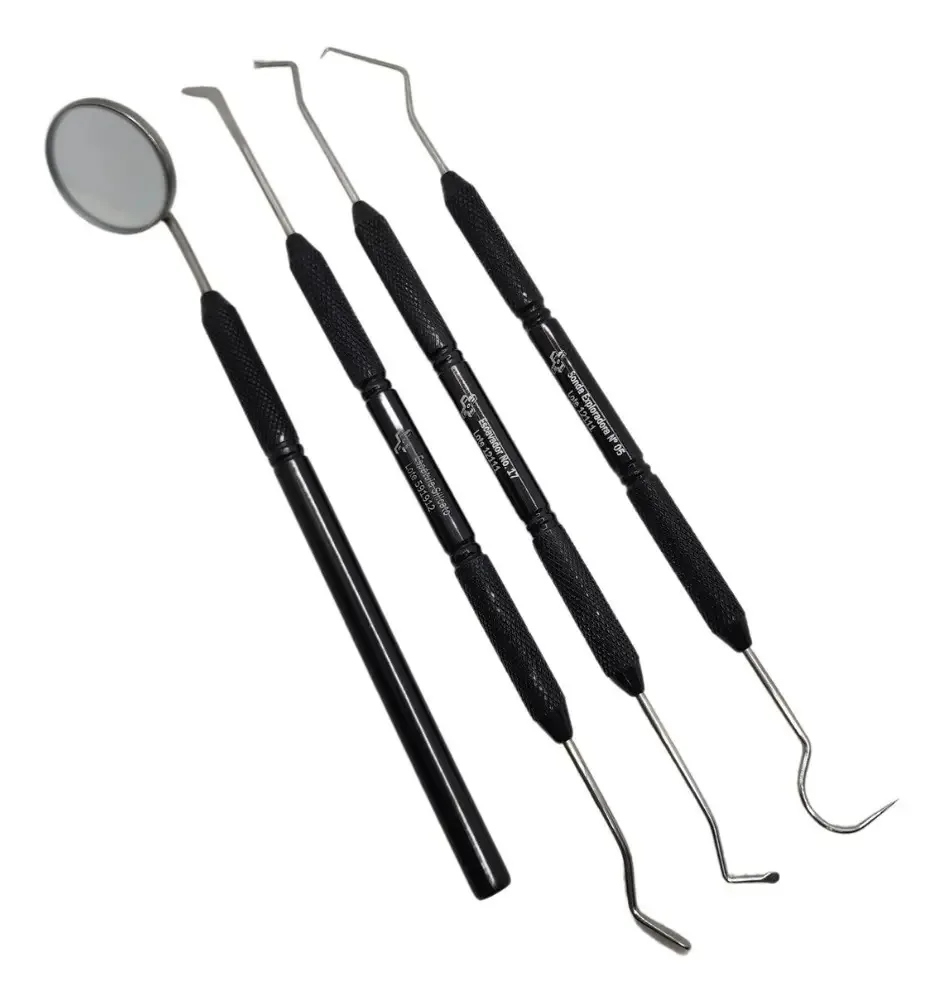 Kit Clínico Odontológico Preto - Com 4 Peças - Ice