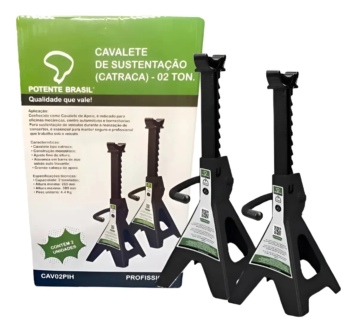 Cavalete Oficina Mecânica Potente Cav02pih 2 Toneladas (par) Preto