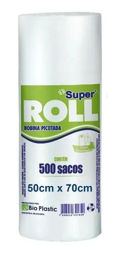 Bobina Picotada 50x70 13kg 500 Sacos Transparente