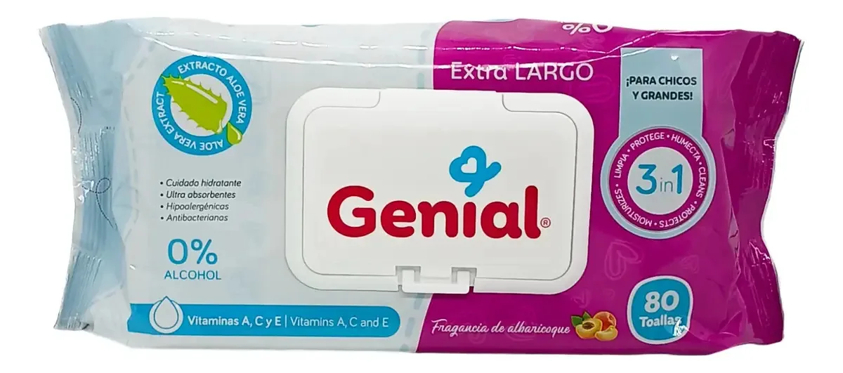 Toalhas umedecidas Genial toalhas pacote x 1