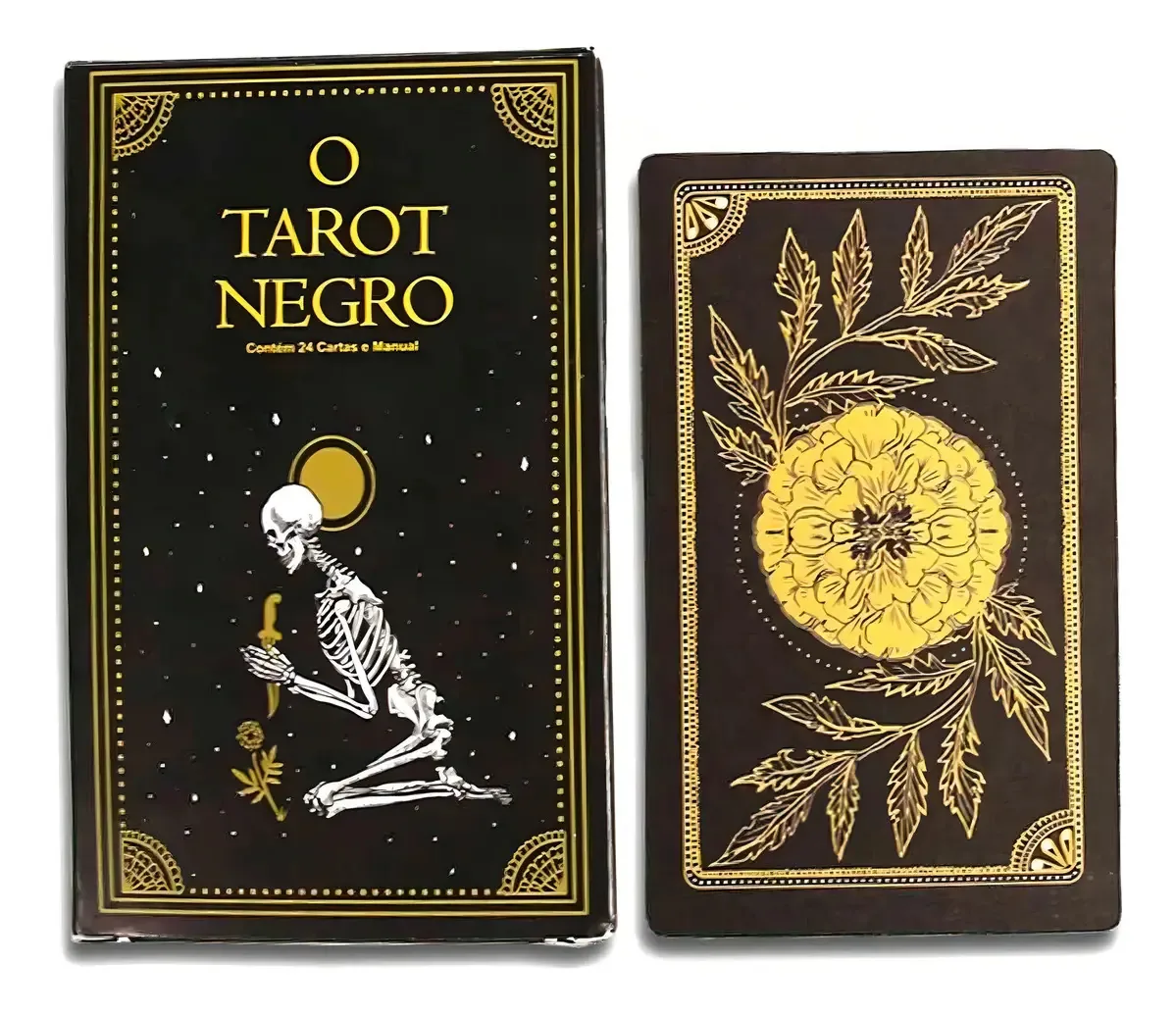 Tarot Marselha Negro Com 22 Cartas E Manual Arcanos Maiores