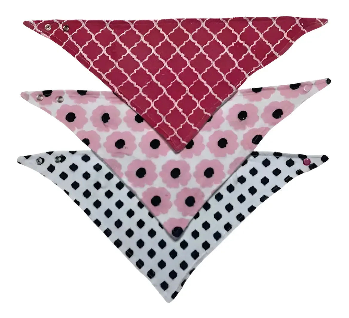 Babadores Kit C/3 Peças Hb Cor Vermelho Estampados Tamanho Único