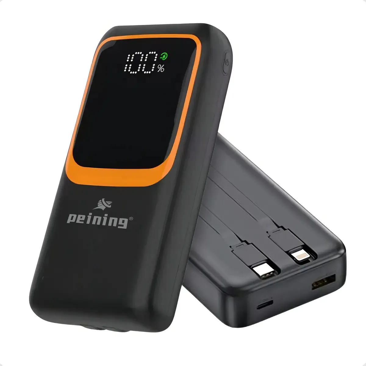 Power Bank Peining 20.000 mAh com Cabos Embutidos Para Celular