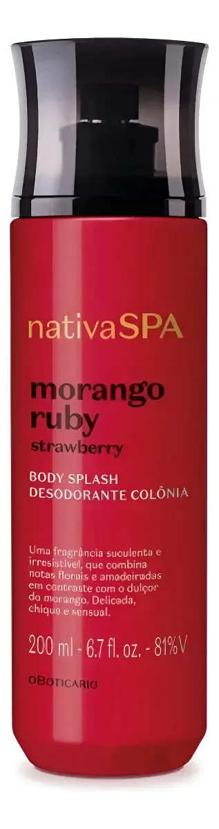 Body Splash Nativa Spa Morango Ruby O Boticário 200ml
