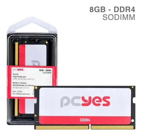 Memória RAM 8GB 1 Pcyes PM082400D4SO