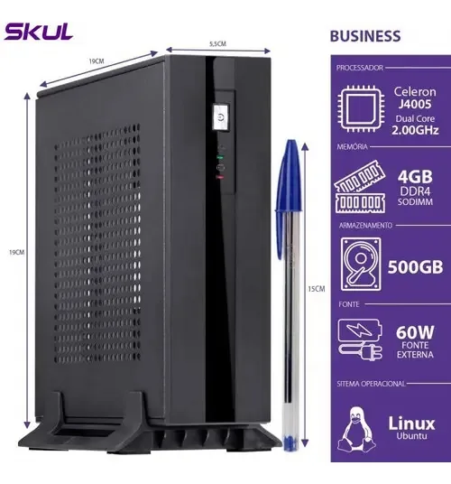 Mini Computador Business B100 J4005 2.00ghz 4gb Hd 500gb