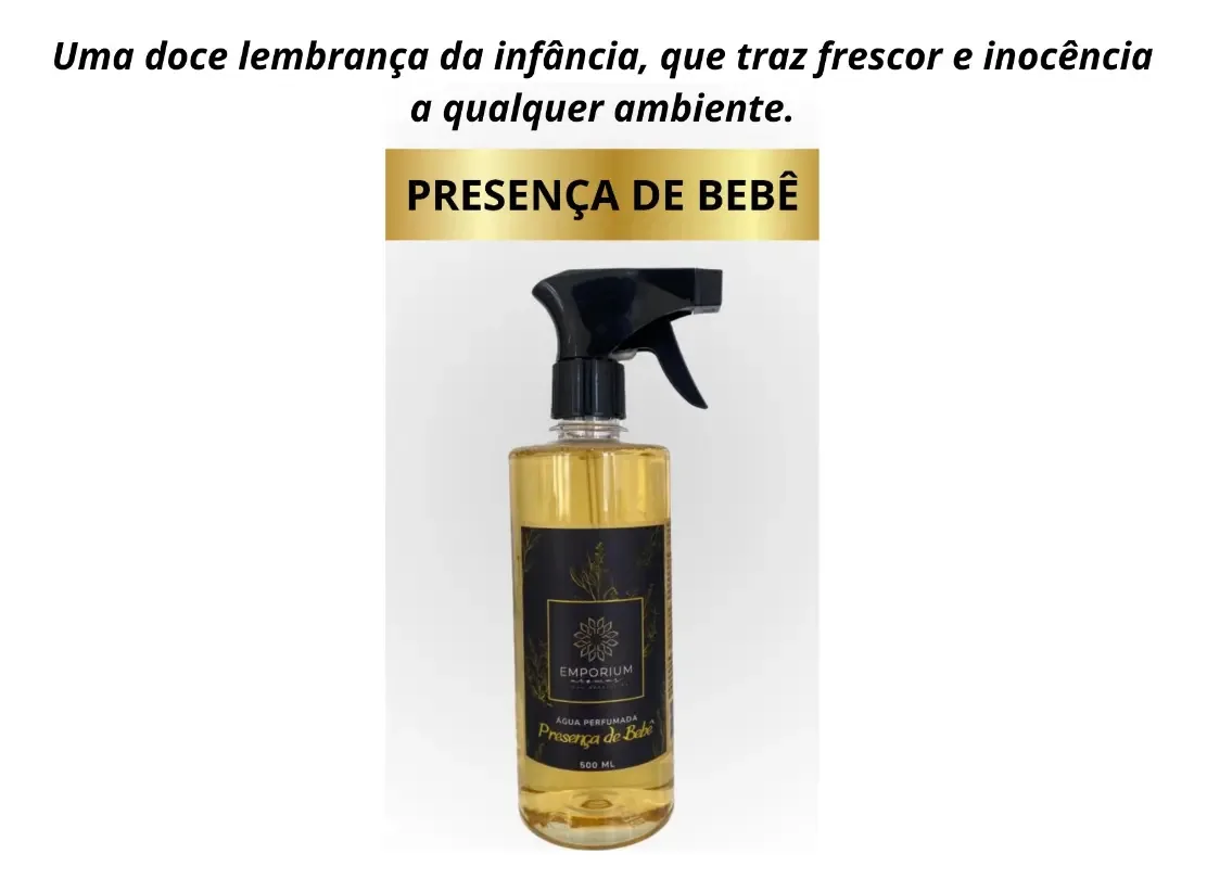 Água Perfumada Aromatizador Roupas E Ambientes presença de bebe 500ml