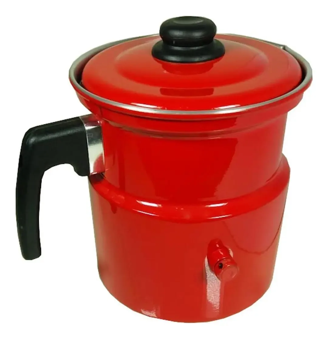 Leiteira Fervedor Com Apito Vermelha Esmaltada 2.3l Reluz