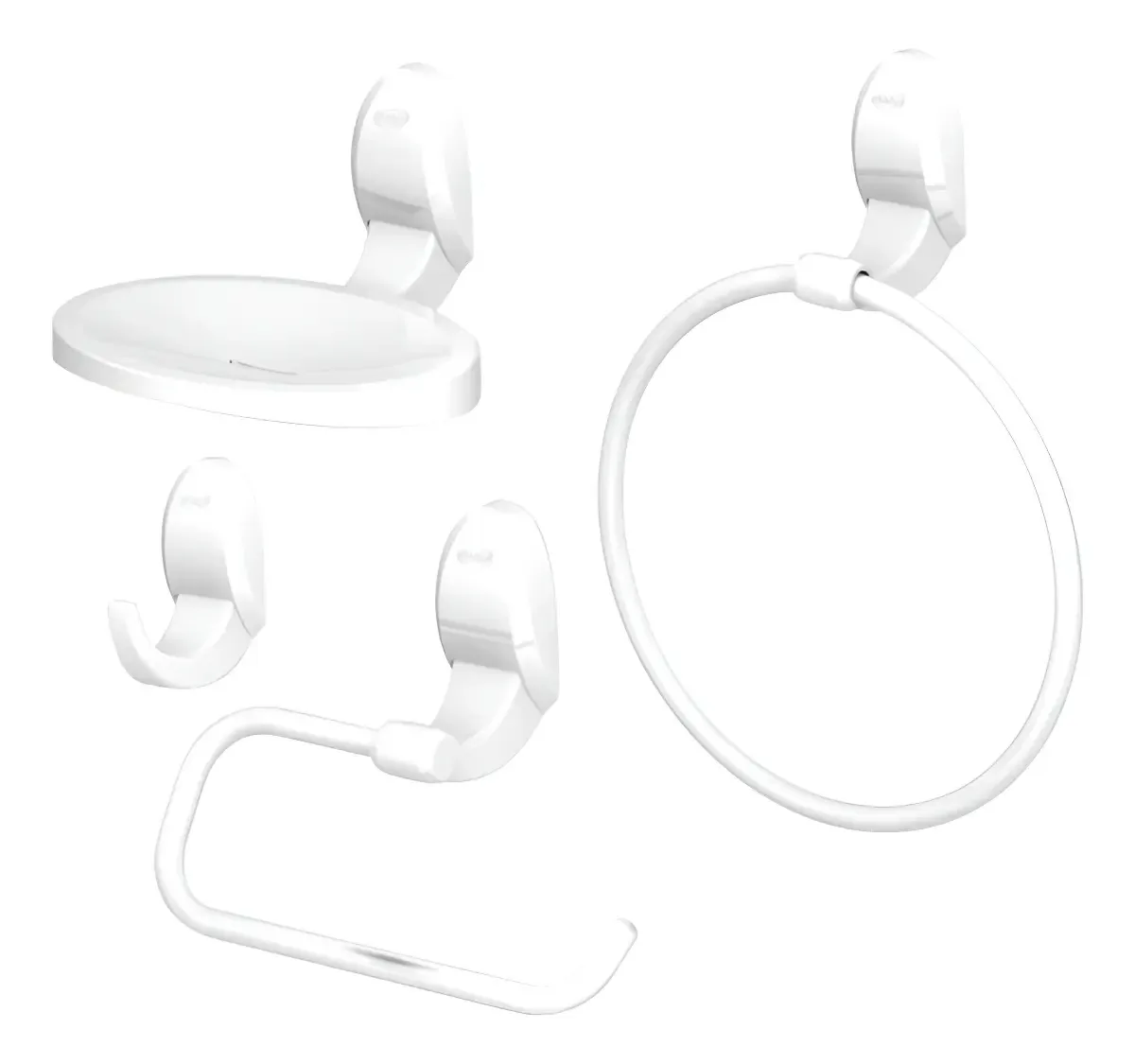 Kit Acessórios Banheiro 4 Peças Delicato Branco Durín
