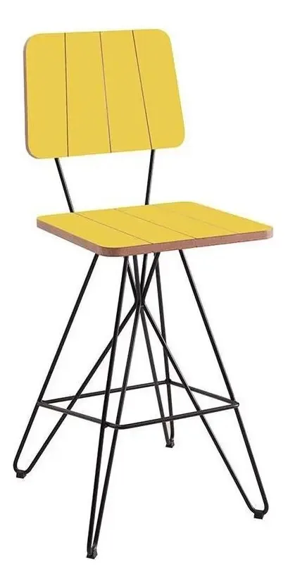Banqueta Alta Costela Butterfly-daf Mobiliário Cor Amarelo