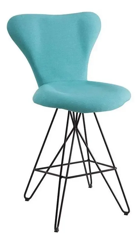 Banqueta Alta Jacobsen T1130-daf Mobiliário Cor Azul-turquesa