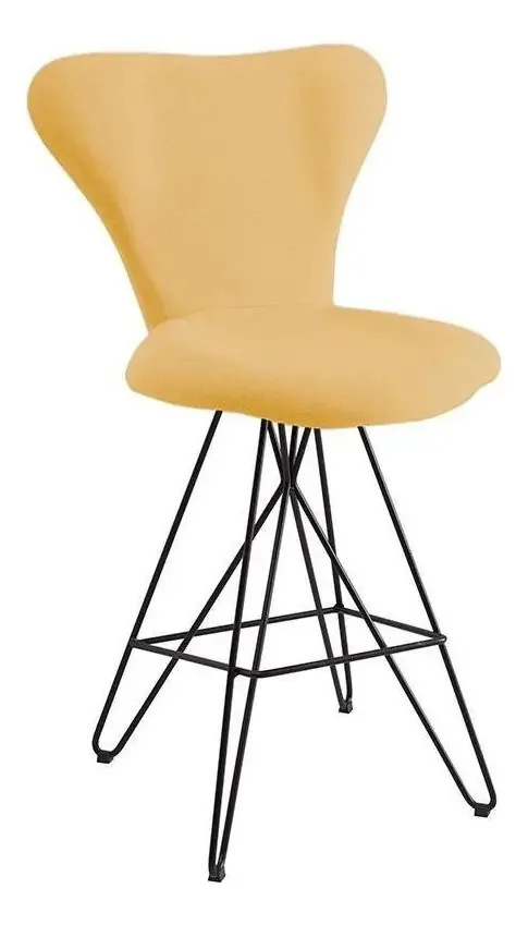Banqueta Alta Jacobsen T1132-daf Mobiliário Cor Amarelo