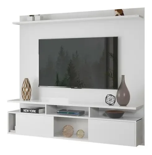 Painel Para Tv Até 55 Polegadas Branco Supreme Viero Móveis