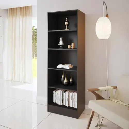 Estante Livreiro 5 Prateleiras Monza Viero Cor Preto