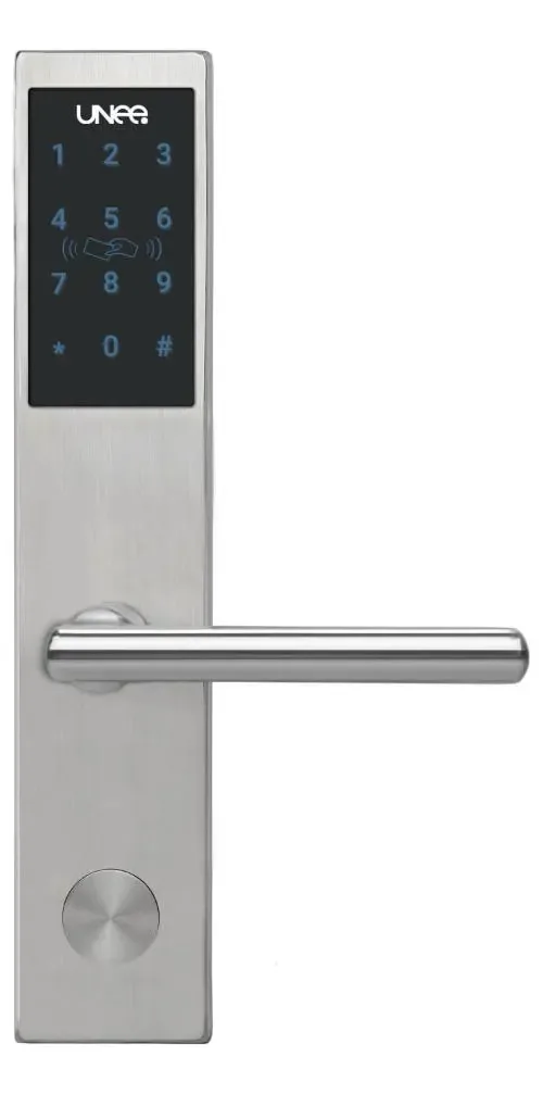 Fechadura Digital Unee Smart Card Inox Senha Cartão Direita