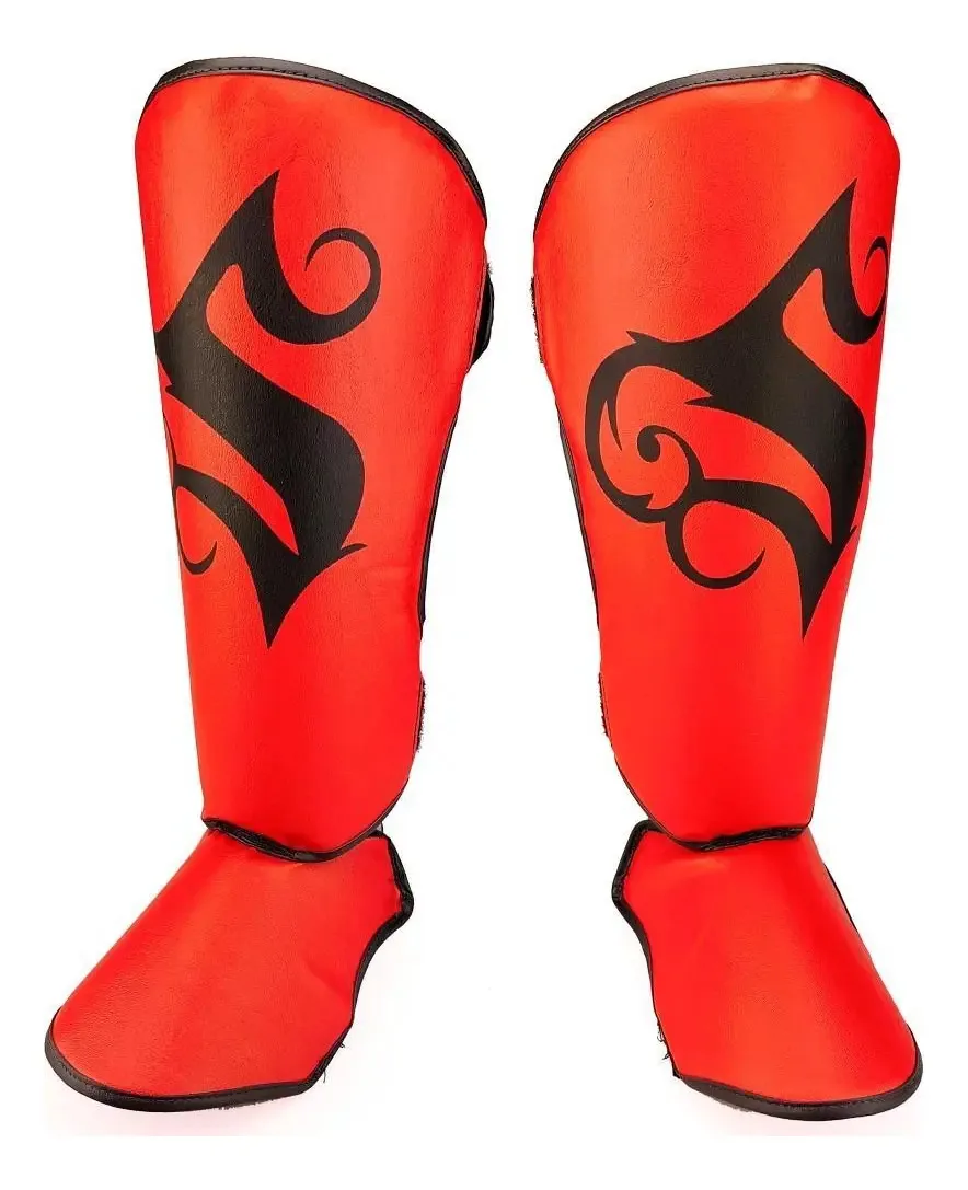 Caneleira Muay Thai Kickboxing Spank - Vermelho - G