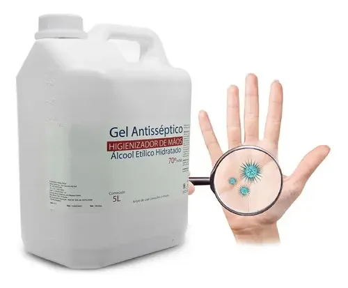 Álcool Em Gel 70% Higiene Pessoal Loja Hospital Limpeza 5l