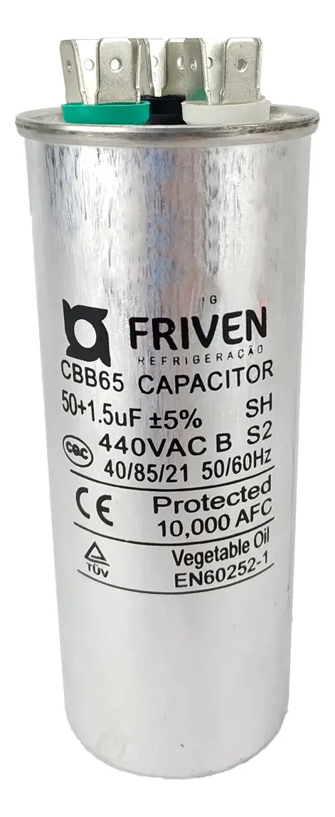 Capacitor Eletrolítico Friven 50 + 1,5uf 440v Ar Condicionado/Refrigeração