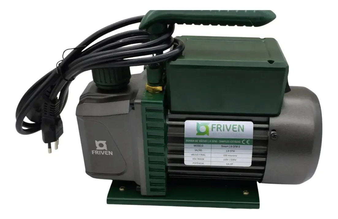 Bomba de Vácuo Friven 1.8 CFM 1/4 HP Bivolt para Refrigeração e Climatização
