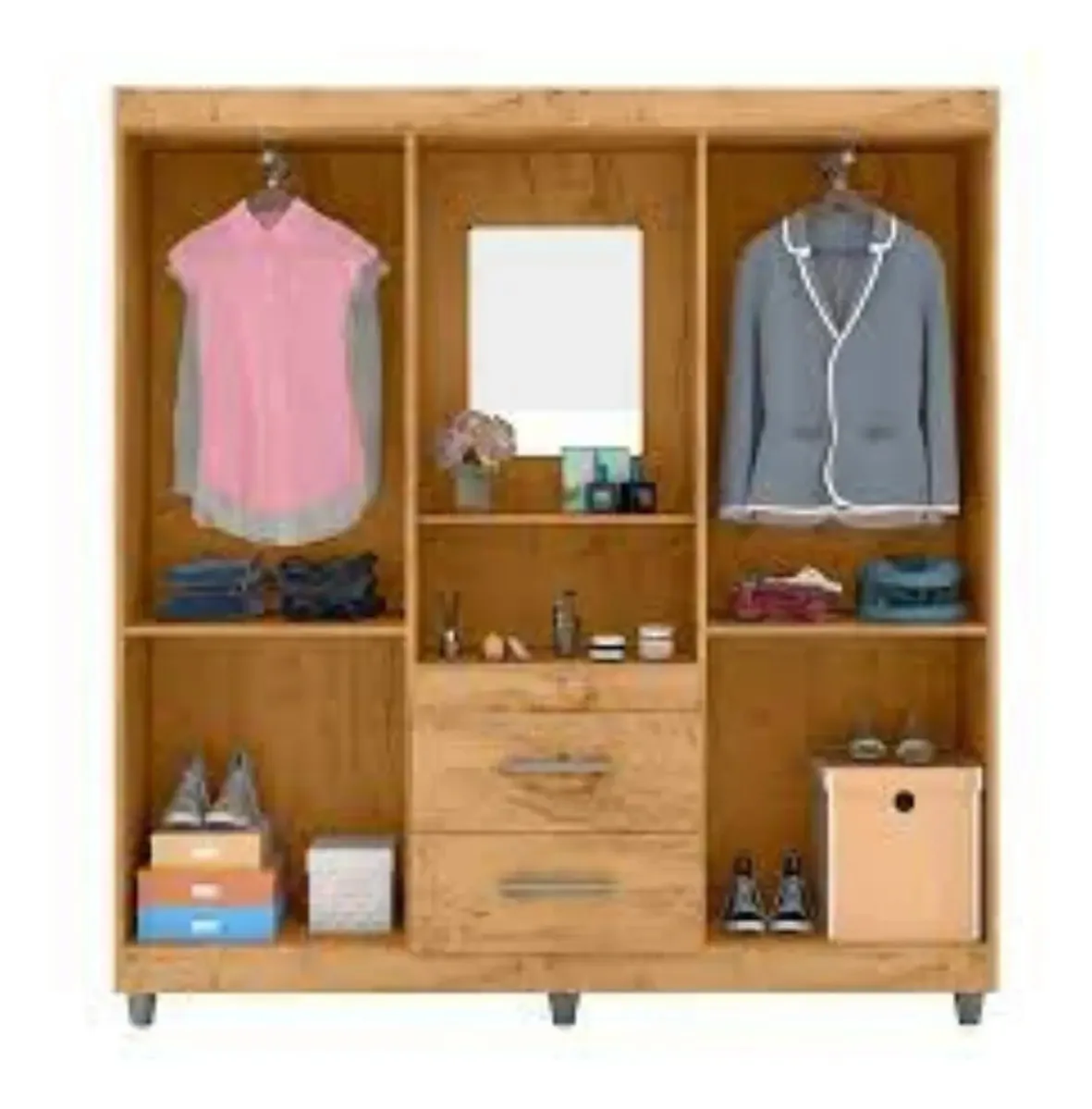 Guarda Roupas Casal Gr Cap2342 Cor Marrom-claro