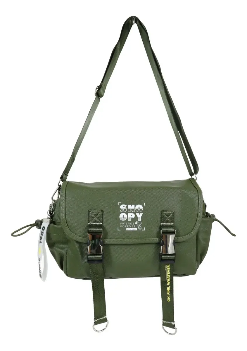 Bolsa Snoopy Semax Feminina Fivelas Friends Forever Sp25003 Cor Verde