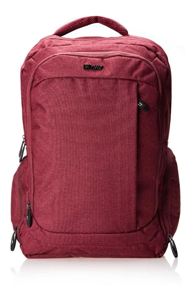 Mochila Masculina E Feminina Office Vinho Isiway Vinho Liso