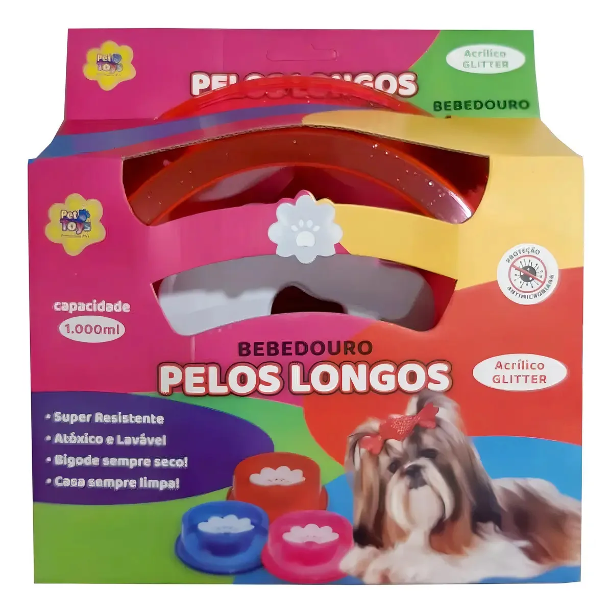 Bebedouro Para Pelos Longos Cachorro Shtzu Cães Pet Raça