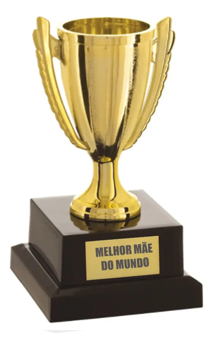 Trofeu Dourado Melhor Mae Do Mundo Presente Criativo