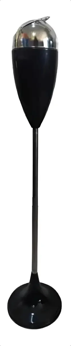 Cinzeiro Telescópico Inox Preto Chão Alto Cromado
