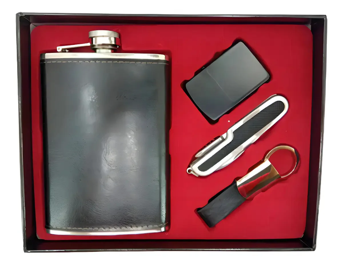 Kit Cantil Preto 236ml Com Acessórios Chaveiro Canivete