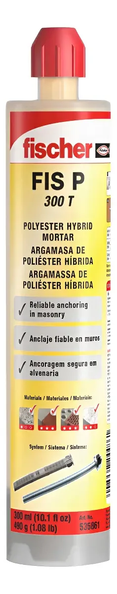 Chumbador Químico Fischer para Ancoragem com Argamassa de Poliéster Híbrida 300 mL