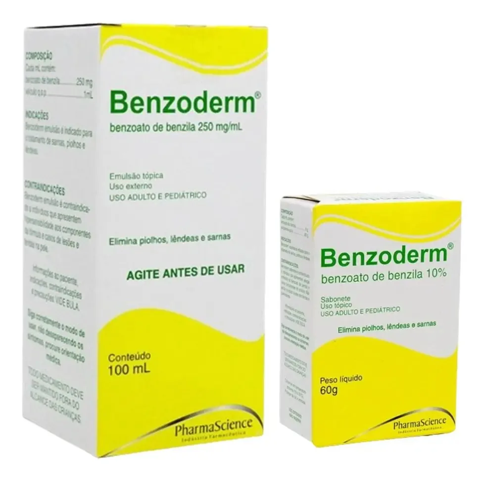 Benzoderm Elimina Piolhos E Lêndeas Emulsão E Sabonete