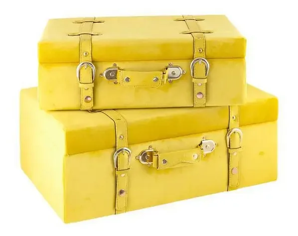 Maletas Veludo Kit 2 Peças - Amarelo
