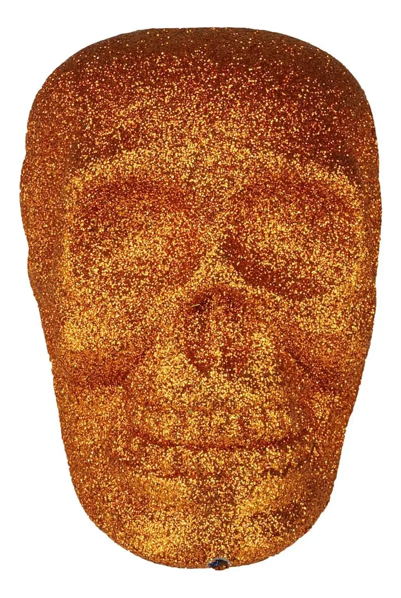 Caveira Glitter Skul Cobre 13x8.5x9.5cm 44267 Rojemac
