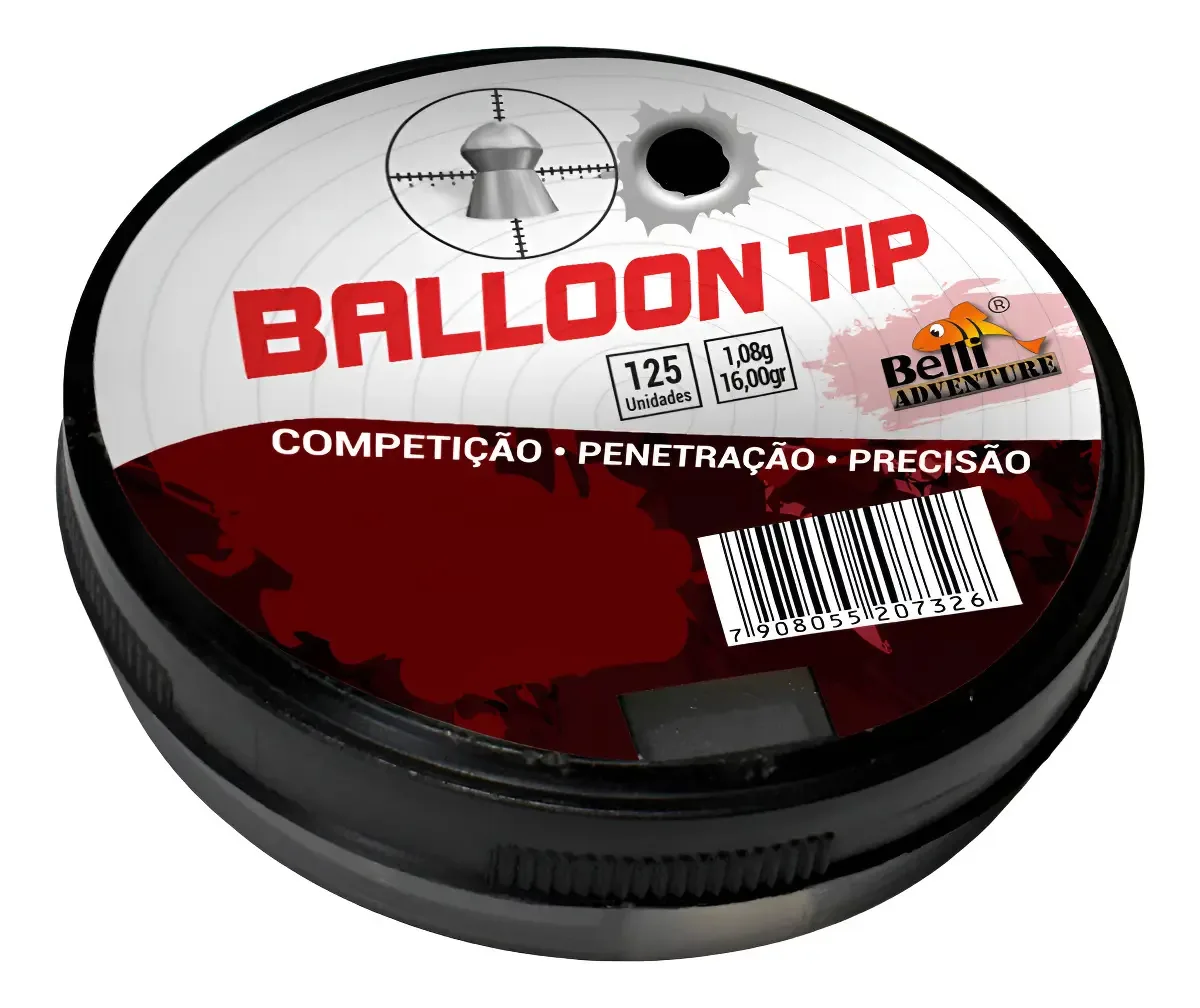 Chumbinho Balloon Tip 5,5mm 125 Un Precisão Perfuração