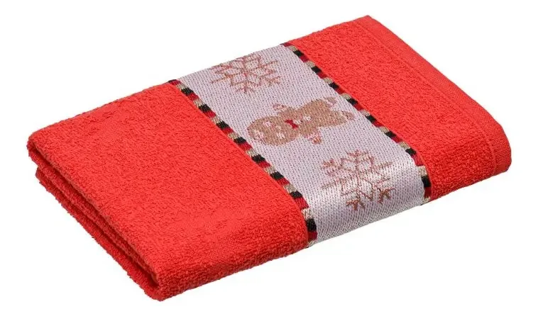 Kit 2 Panos De Copa Jacquard Natal 50x70cm Cavhome Cor Vermelho