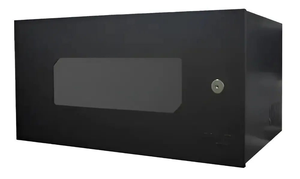 Mini Rack 19 05U x 350mm Porta Ventilada Preto Max Eletron Parede