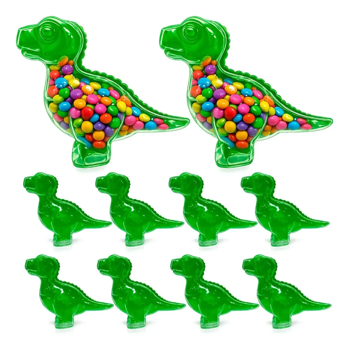 12 Baleiros Lembrancinhas Dinossauro Festa Decoração Jujubas Verde