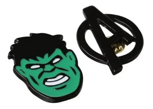 Kit 2 Pins Botons Piticas - Hulk Avengers Vingadores Marvel