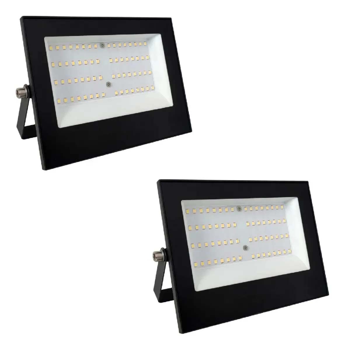 Kit 2 Refletores Led 50w Branco Frio 6500k Preto
