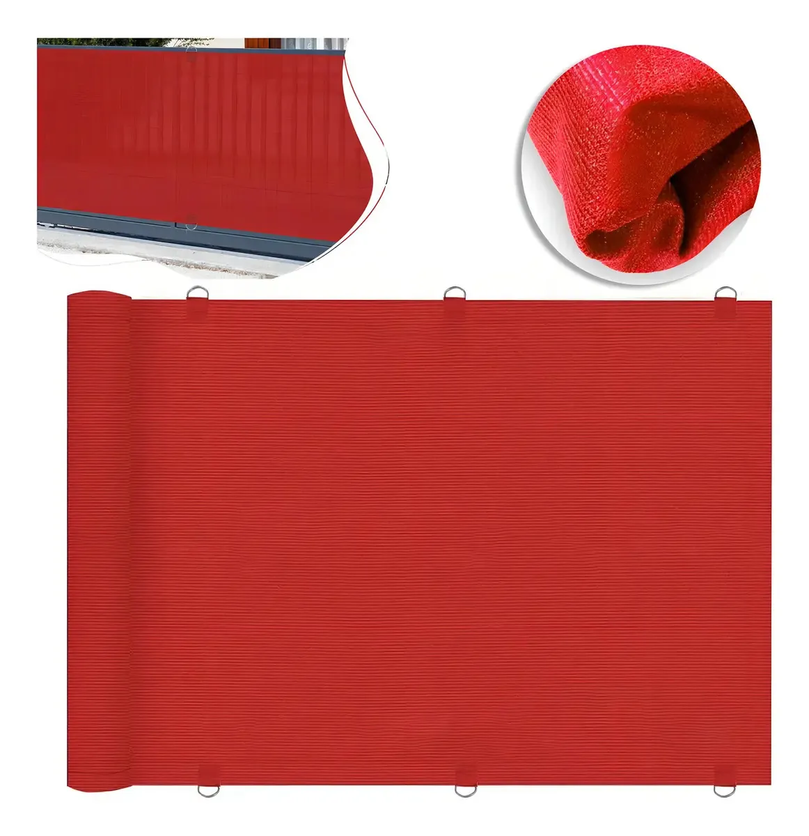 Fachadeira De Privacidade E Proteção 3x1 Mts Cor Vermelho