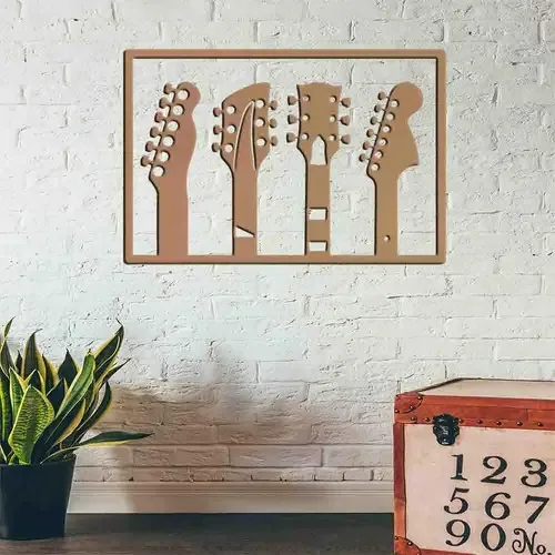Quadro Decorativo Instrumentos Musicais - Mdf 3mm 003