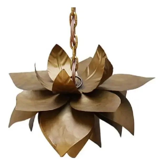 Lustre Artesanal De Teto Em Ferro Marrom Com 01 Bocal