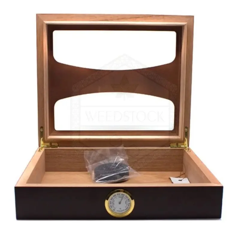 Caixa Charuto Humidor De Madeira 12 Charutos Com Visor