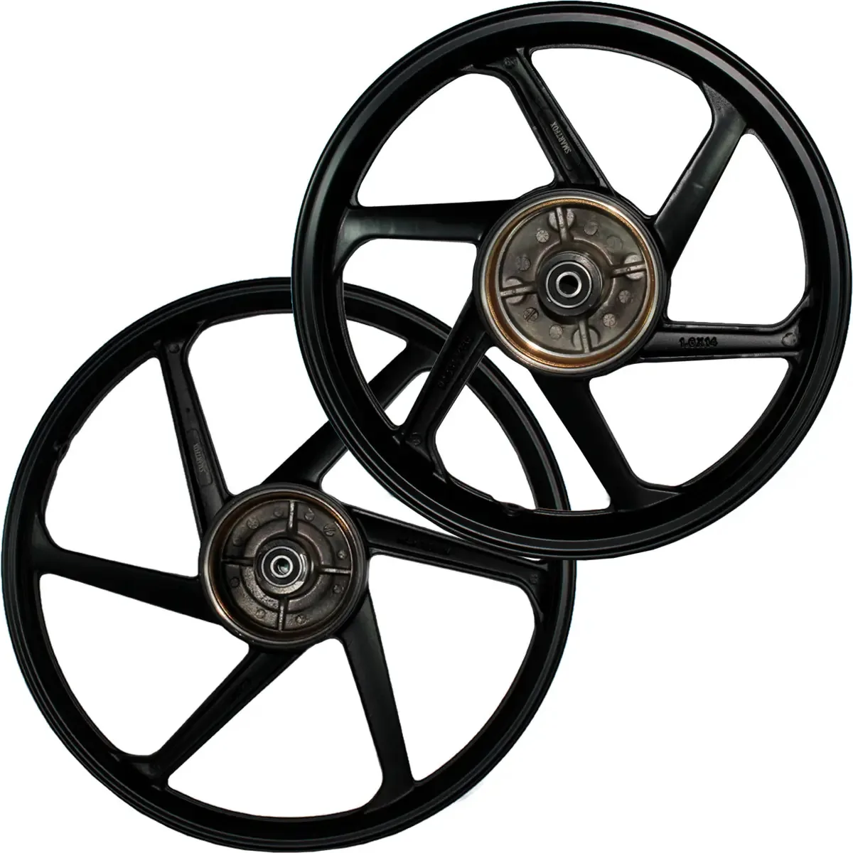 Rodas Liga 14 Polegadas Pop 100 Pop110 Smartfox Alumínio Preto com Rolamento