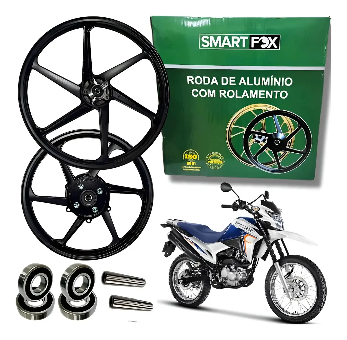 Par Roda Liga Leve Bros 160 Esd Freio Disco Nas Duas Rodas Cor Preto