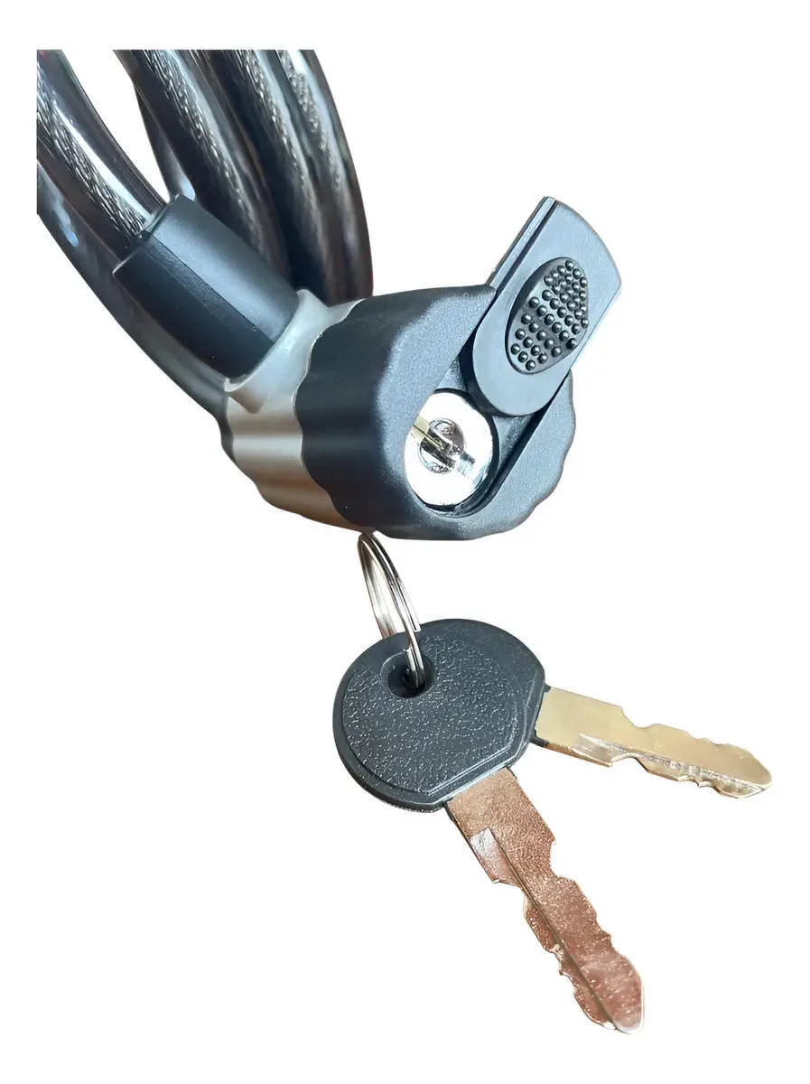 Cadeado De Segurança Espiral Universal Para Motos Preto - Preto