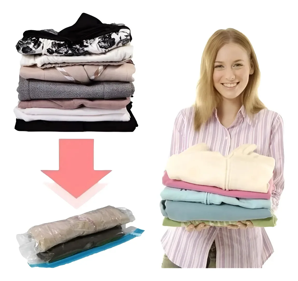 Saco a Vácuo Rio Tijucas Clink 60x80cm Organizador Roupas Viagem